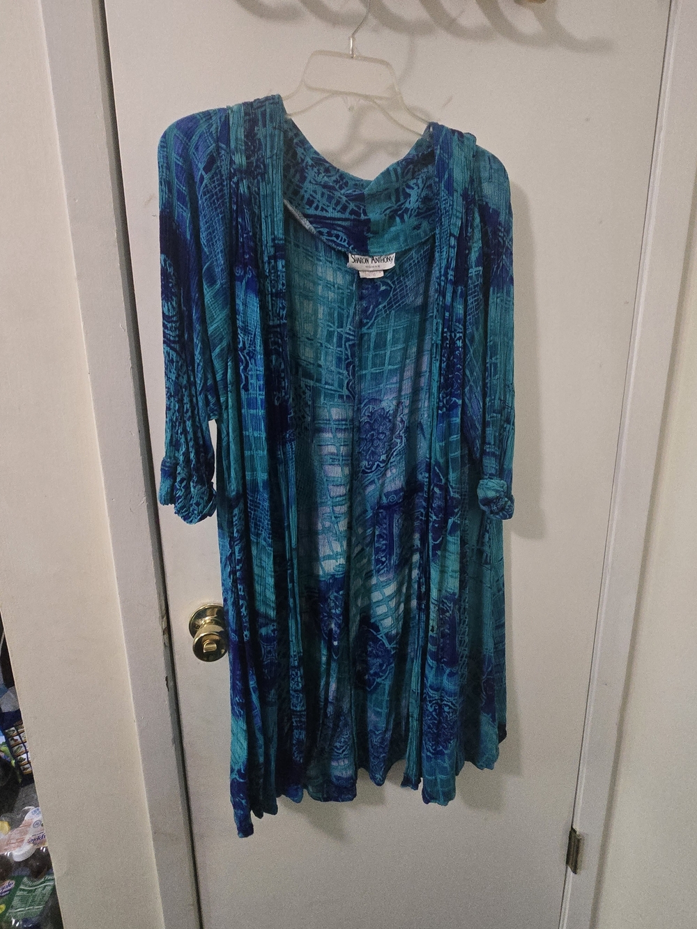 JONES NEW YORK Vintage Sharon Anthony Abstract 2pc Duster & Skirt Set Boho Size